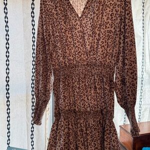 Leopard Print Brown Dress